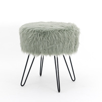 Pouf en fausse fourrure, pieds en éventail, repose-pieds, pieds en métal, moderne et à la mode, personnalisé, pour le salon, offre spéciale