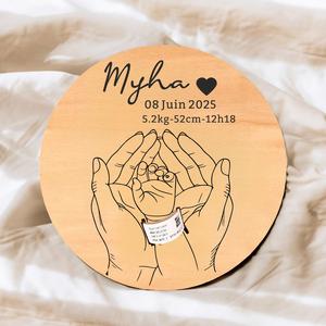 Porte-bracelet de naissance personnalisé pour bébé, cadeau souvenir pour nouveau-né - Product Image 2