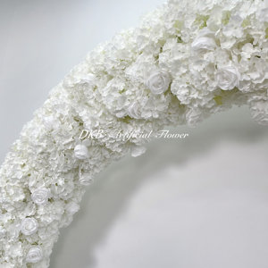 DKB Fábrica de flores artificiales Nuevo diseño Arco de flores de boda de Rosa Blanca para telón de fondo de flores de boda - Product Image 4