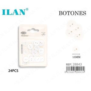 Bottoni Bianchi Ilan 15mm 24pz per Cucito e Artigianato - Product Image 3