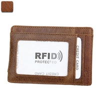 Pdt Dompet Kulit Sapi Asli Pria, Dompet Blok RFID Klip Kartu Ramping