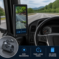 Rétroviseur électronique intelligent 12,3 pouces avec double caméra 1080P, vision nocturne BSD, WDR, DVR, enregistrement SD, étanche, écran partagé pour camion