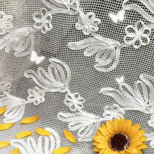 도매 레이스 원단 격자 자수 원단 블라우스용 꽃무늬 원단 - Product Image 4