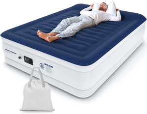 Colchón Inflable Portátil y Resistente para Viajes, con Bomba Integrada, Doble Altura, para Camping y Hogar - Product Image 1