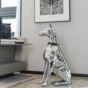 Scultura in fibra di vetro di alta qualità su misura in fabbrica scultura elettrolitica creativa per cani galvanica scultura 75cm