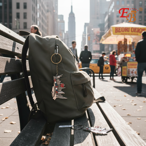 Llavero de Nueva York 4,5 \ "Mosquetón grabado con láser de aleación de Zinc de acero inoxidable de dibujos animados personalizado Práctico de moda para llaves - Product Image 3