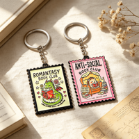 Porte-clés en métal émaillé souple personnalisé sans minimum de commande, design lecture de livres, en alliage de zinc