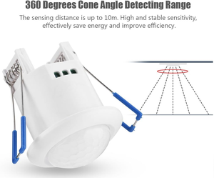 360 degrés détecter hôtel école couloir plafond économie d'énergie lumière 12v 220v électrique pir capteur de mouvement interrupteur - Product Image 2