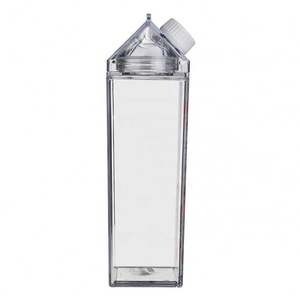 Bouteille d'eau en plastique transparente carrée de 1 litre, forme de carton de lait, prix bas, en stock - Product Image 2