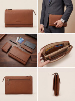 Tas Clutch Bisnis OEM Produsen dengan Kantong Ponsel, Tempat Kartu, Dompet Genggam, Tas Clutch untuk Pria