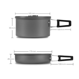AJOTEQPT New <span class=keywords><strong>Outdoor</strong></span> Trekking Pentole Portatile Pieghevole <span class=keywords><strong>Set</strong></span> di Legno Vaso di Combinazione Stufa Stufa di Campeggio Kit - Product Image 5