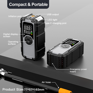 Bộ khởi động bình ắc quy ô tô siêu tụ điện mới, máy bơm hơi ô tô di động, sạc dự phòng, máy nén khí bơm lốp xe bằng nhựa ABS - Product Image 4