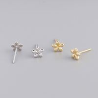 Offre Spéciale femmes bijoux 18K plaqué or boucles d'oreilles en argent Sterling à la mode 925 argent uni Simple fleur en forme de boucles d'oreilles