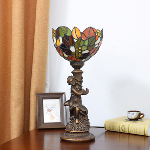 Lámpara de cristal de colores para niño pequeño europeo Vintage hoja de arce cúpula de granja E26 habitación <span class=keywords><strong>restaurante</strong></span> Bar decoración de escritorio dormitorio cabecera - Product Image 3