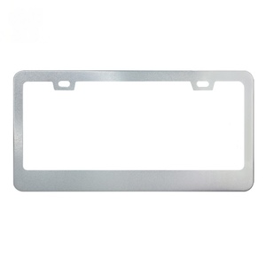 Cadre de plaque d'immatriculation en acier inoxydable et alliage d'aluminium, norme américaine, vente chaude, prend en charge la sélection de divers logos personnalisés - Product Image 4