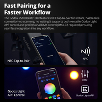 Lumière vidéo LED RVB Godox RS100R/Bi 100W 1800K-10000K pleine couleur, portable, en plastique, format poche, pour photographie et diffusion en direct