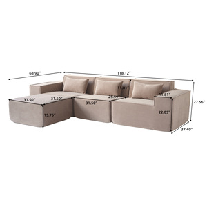 Modern Vacuum Compressed <strong>Sofa</strong> Tofu Height Density Sponge Modular <strong>Sofa</strong> for Living Room <strong>Cord</strong> <strong>Sofa</strong> - Product Image 6