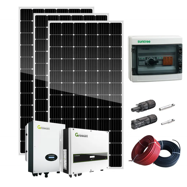 Solar Panel and Growatt  Solar Inverter 500kw Solar System on Grid 500kw 300kw 100kw 50kw Solar Power Plant