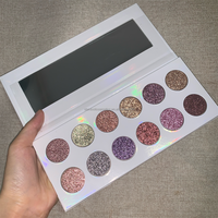 Palette de maquillage avec différentes options de couleurs, fard à paupières scintillant métallique diamant, fard à paupières métallique pailleté, fard à paupières unique scintillant