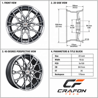 Jantes forgées CF 12000T en 6061-T6, 20, 22, 24 pouces, 5x130 PCD, 84.1 CB, compatibles avec Mercedes Classe G G63 G500 W463A
