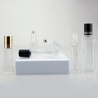 3ml-20ml Bouteilles à bille roulante carrées transparentes Bouteilles à bille roulante distributrices d'huile essentielle de parfum d'huile essentielle