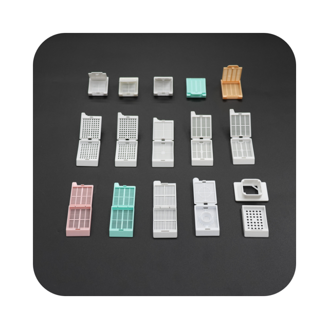 Laboratory Disposables POM Plastic Round/Square/strip Holes Shape Embedding Cassette with Different Color