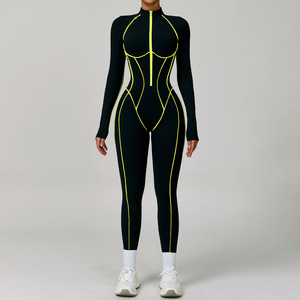 <span class=keywords><strong>Tuta</strong></span> da Yoga ad asciugatura rapida con colore a contrasto <span class=keywords><strong>tuta</strong></span> da ginnastica attillata per il Fitness ad alta intensità - Product Image 6