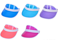 Logo personnalisé Chapeau pare-soleil publicitaire PVC + visières en polyester Chapeau de soleil en plastique transparent Chapeau de soleil en PVC