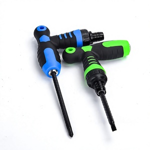 T Type Ratcheting <b>Screwdriver</b> Multipurpose Flat Head Bit Anti Slip Handle Plastic Handle Black Oxide Finish Diy Tool - Product Image 3
