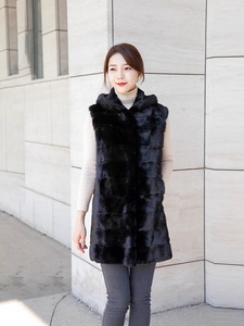 <span class=keywords><strong>Gilet</strong></span> décontracté en fourrure de vison pour <span class=keywords><strong>femme</strong></span>, nouveau modèle 2025, manteau à capuche <span class=keywords><strong>mi</strong></span>-<span class=keywords><strong>long</strong></span> importé en fourrure de vison véritable - Product Image 3