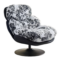 Fauteuil inclinable pivotant moderne en similicuir avec rembourrage en éponge, base métallique, siège ergonomique pour la maison et l'hôtel