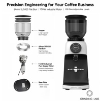 Molinillo de café automático con logotipo OEM, tolva grande de 64 mm, dosificación por peso, molinillo de muelas para uso en restaurantes y cafeterías.