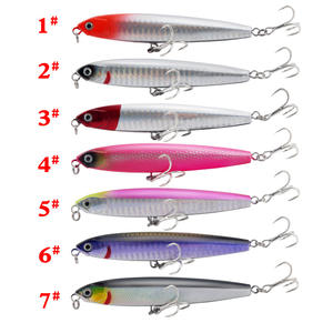 Señuelo de pesca Ytqhxy tipo lápiz, 7 piezas, cebo artificial para pesca de lubina en aguas medianas con anzuelo 4x Blood Groove, señuelo de lanzamiento - Product Image 1