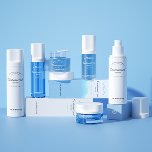 Nuovo Design color ambra vetro smerigliato bottiglia di crema vasetto con forma unica di imballaggio cosmetico di lusso personalizzato per la cura della pelle - Product Image 5