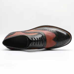 Vente en gros de chaussures Oxford à lacets de couleur assortie pour hommes d'affaires chaussures de ville