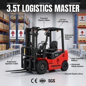 Free Shipping Electric Forklift Four-Wheel Drive Agricultural 3 Ton 3.5 Ton 5ton Mini Electric Forklift