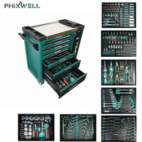 719509 Chariot à outils professionnel en métal, 7 plateaux, 307 pièces, avec poignée, vente chaude
