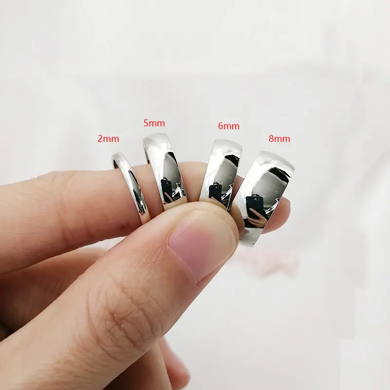 Wholesale Cheap Popular Stainless Steel Original Ring Jewelry Plain High Polished Domed Men Ring