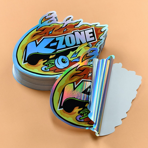 Feuille d'autocollants personnalisés holographiques en vinyle découpé à la forme, thème dessin animé/anime, en PET/PVC, avec paillettes holographiques, imperméable, à découpe kiss-cut - Product Image 4
