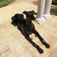 Estatua de Perro Galgo de Bronce a Tamaño Real, Moderna, Fundición 3D, Color Personalizado, Tamaño Personalizado, Figura Decorativa para Jardín Exterior, Arte Coleccionable, Regalo