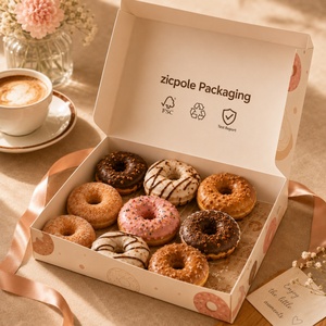 Emballage en papier personnalisé pour pâtisserie, avec impression couleur, design gratuit, pour donuts, macarons, gâteaux, rubans décoratifs, pour emporter - Product Image 5