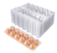 40 paquets de cartons d'œufs en plastique bon marché en vrac, 1 douzaine de cartons d'œufs transparents pour œufs de poule, supports de plateau d'œufs de poule réutilisables