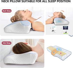 Contour Neck <b>Pillow</b> High Elastic <b>Memory</b> Foam With Antibacterial Cooling Fabric - Product Image 6