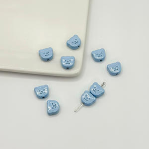 Perles en acrylique laquées double face en forme d'ours crème, perles lâches pour bracelet, pendentif, matériel de fabrication de bijoux DIY - Product Image 5