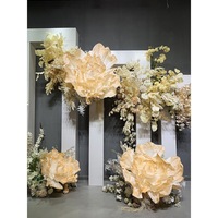 Roses géantes en papier plissé faites à la main pour la décoration de mariage, décoration de fenêtre, fleurs artificielles