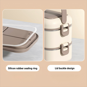 Lonchera de Gran Capacidad de Acero Inoxidable 304, Apta para Microondas, Aislada, con 2 Compartimentos, Ecológica y de Alta Portabilidad - Product Image 3