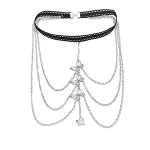 SC vente chaude collier <span class=keywords><strong>de</strong></span> <span class=keywords><strong>cuisse</strong></span> Sexy dentelle noire Stretch <span class=keywords><strong>cuisse</strong></span> chaîne <span class=keywords><strong>bijoux</strong></span> femmes plaqué or multicouche papillon <span class=keywords><strong>cuisse</strong></span> chaînes - Product Image 5