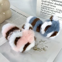 Porte-clés en peluche douce en forme de petit raton laveur et de panda à longue queue en vraie fourrure de lapin Rex, modèle 3D, accessoire de marque EASYA