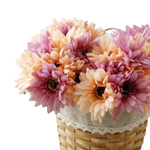 Cawell buena calidad al por mayor 7 cabezas paquete blanco Margarita artificial gerbera <span class=keywords><strong>ramo</strong></span> de flores toque real gerbera flor en florero - Product Image 5