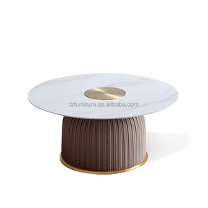 Modern Coffee <b>Tables</b> Marble Stone Top <b>Gold</b> Metal Sculptural Base Round Center <b>Table</b> Round <b>Side</b> <b>Table</b> Home Hotel Lobby Furniture - Product Image 3